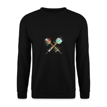 Splash Darts Design For Darts Player - Unisex Sweatshirt - black - Front - Alina (178cm) & Michal (187cm)