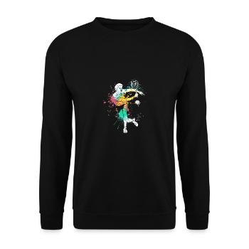 Splash art Squash sports for Squash player - Unisex Sweatshirt - black - Front - Alina (178cm) & Michal (187cm)