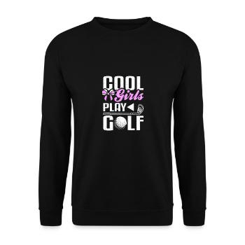 Cool girls play golf, design for golf girl - Unisex Pullover - Schwarz - Vorne - Alina (178cm) & Michal (187cm)