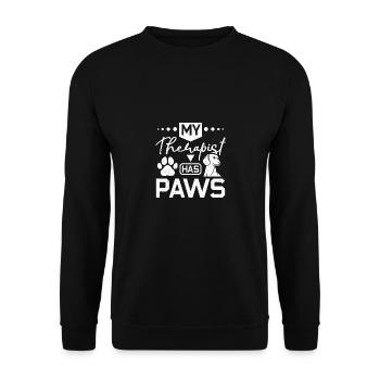 Mon thérapeute a des pattes teckel - Sweat-shirt Unisexe - noir - Devant - Alina (178cm) & Michal (187cm)