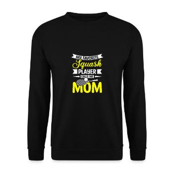 My favorite squash player calls me mom - Unisex Sweatshirt - black - Front - Alina (178cm) & Michal (187cm)