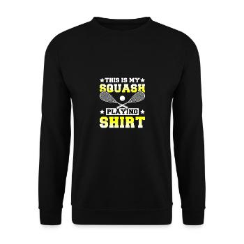 This is my squash playing - Unisex Sweatshirt - black - Front - Alina (178cm) & Michal (187cm)