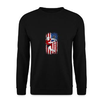 4th of july Usa Proud American Flag Squash Player - Unisex Sweatshirt - black - Front - Alina (178cm) & Michal (187cm)