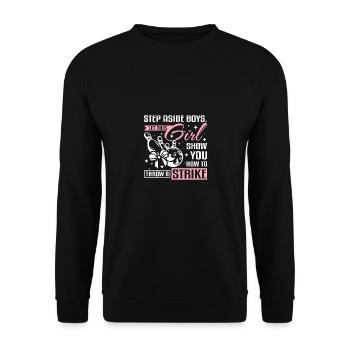 Let this girl show you how to strike - Unisex Pullover - Schwarz - Vorne - Alina (178cm) & Michal (187cm)
