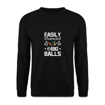 Facilement distrait par de grosses boules de bowling - Sweat-shirt Unisexe - noir - Devant - Alina (178cm) & Michal (187cm)