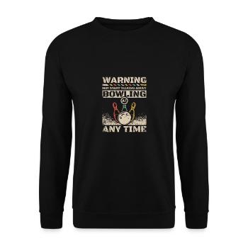 Start talking about bowling any time - Unisex Sweatshirt - black - Front - Alina (178cm) & Michal (187cm)