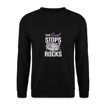 Cette fille s’arrête pour chasser les fossiles de roches - Sweat-shirt Unisexe - noir - Devant - Alina (178cm) & Michal (187cm)