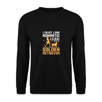 Long romantic walks with my Golden Retriever - Unisex Sweatshirt - black - Front - Alina (178cm) & Michal (187cm)