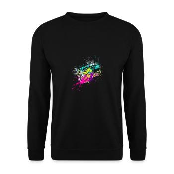 Splash art Dinosaur Ankylosaurus head - Unisex Pullover - Schwarz - Vorne - Alina (178cm) & Michal (187cm)