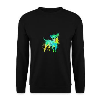 colorful splash art dog lover chihuahua - Unisex Pullover - Schwarz - Vorne - Alina (178cm) & Michal (187cm)