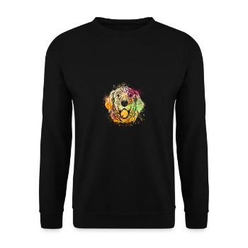 colorful splash art dog lover Golden Retriever - Unisex Pullover - Schwarz - Vorne - Alina (178cm) & Michal (187cm)
