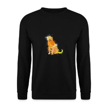 colorful splash art dog lover Golden Retriever - Unisex Pullover - Schwarz - Vorne - Alina (178cm) & Michal (187cm)