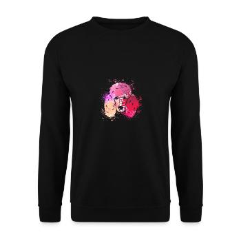 colorful splash art dog lover Poodle - Unisex Pullover - Schwarz - Vorne - Alina (178cm) & Michal (187cm)