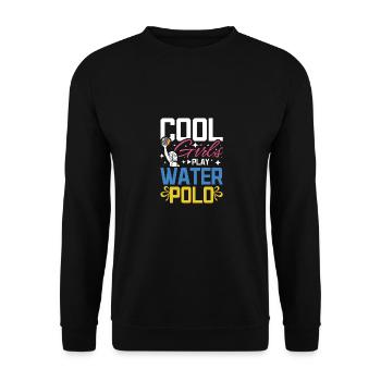 Cool girls play water polo - Unisex Sweatshirt - black - Front - Alina (178cm) & Michal (187cm)