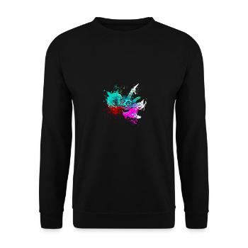 Splash art Dinosaur Triceratops head - Unisex Pullover - Schwarz - Vorne - Alina (178cm) & Michal (187cm)