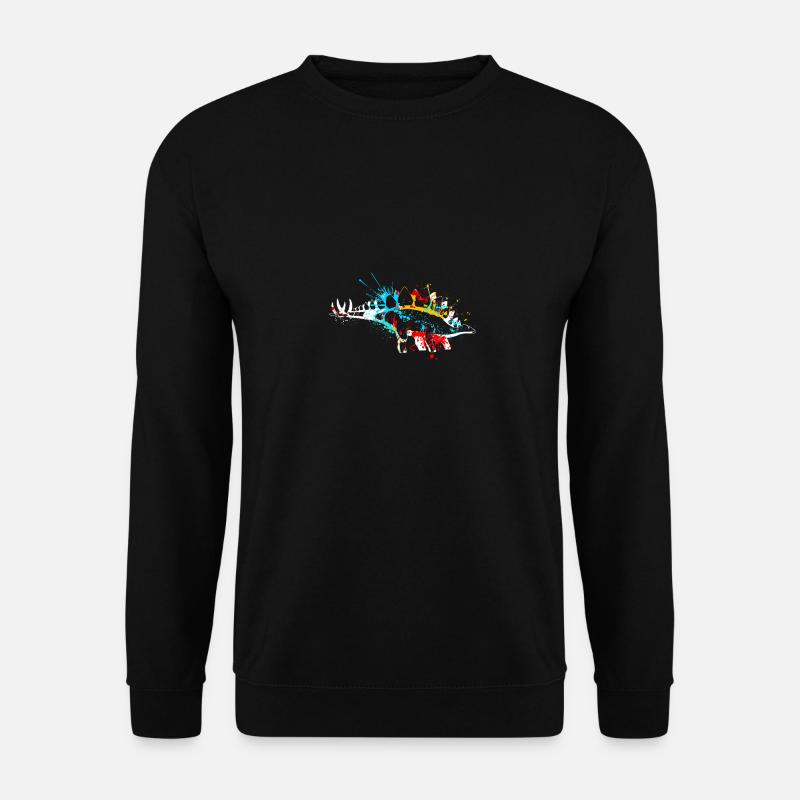 Splash art Dinosaur Stegosaurus - Unisex Sweatshirt - black