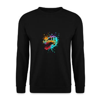 Éclaboussure Dinosaure Tyrannosaurus rex tête T-rex - Sweat-shirt Unisexe - noir - Devant - Alina (178cm) & Michal (187cm)