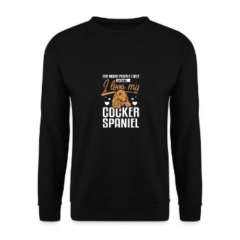 People I met the more I love my cocker spaniel - Unisex Sweatshirt - black - Front - Alina (178cm) & Michal (187cm)