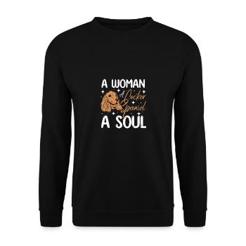 A woman a cocker spaniel a soul - Unisex Sweatshirt - black - Front - Alina (178cm) & Michal (187cm)