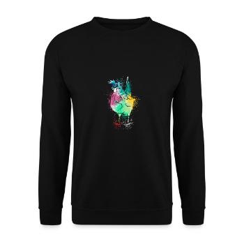 Colerfull Splash Art Farm animaux poulet - Sweat-shirt Unisexe - noir - Devant - Alina (178cm) & Michal (187cm)