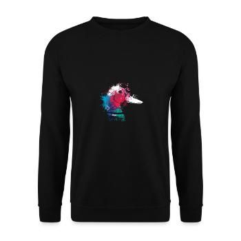 Colerfull Splash Art Farm animaux Duck Head - Sweat-shirt Unisexe - noir - Devant - Alina (178cm) & Michal (187cm)