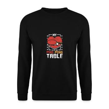 Mon cœur est sur la table de ping-pong - Sweat-shirt Unisexe - noir - Devant - Alina (178cm) & Michal (187cm)