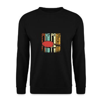 Joueur de ping-pong Retro Vintage - Sweat-shirt Unisexe - noir - Devant - Alina (178cm) & Michal (187cm)