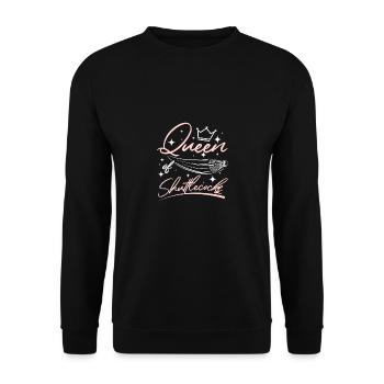 Femmes Fille reine des volants de badminton - Sweat-shirt Unisexe - noir - Devant - Alina (178cm) & Michal (187cm)