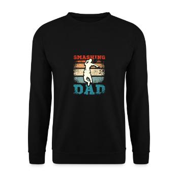 Father's day Smashing badminton dad - Unisex Sweatshirt - black - Front - Alina (178cm) & Michal (187cm)