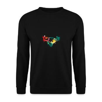 Colorful Splash Art Farm animals bull ox head - Unisex Sweatshirt - black - Front - Alina (178cm) & Michal (187cm)
