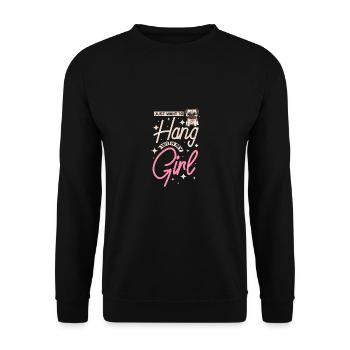 Just want to hang with my pug girl - Unisex Sweatshirt - black - Front - Alina (178cm) & Michal (187cm)