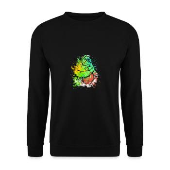 Splash Art Monkey Borneo Orangutan - Unisex Sweatshirt - black - Front - Alina (178cm) & Michal (187cm)