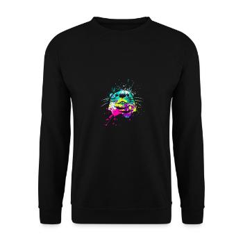 Splash Art Otter Otter géante Loutre de lac - Sweat-shirt Unisexe - noir - Devant - Alina (178cm) & Michal (187cm)