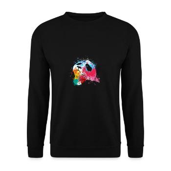 Splash Art Giant Panda Panda Bear Big Panda - Unisex Sweatshirt - black - Front - Alina (178cm) & Michal (187cm)