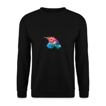 Splash Art Pingouin Pingouin Emperor Penguin - Sweat-shirt Unisexe - noir - Devant - Alina (178cm) & Michal (187cm)