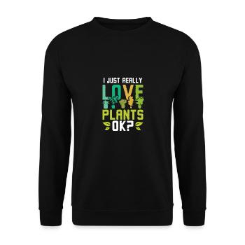 Horticulturist Really love plants ok? Botanist - Unisex Pullover - Schwarz - Vorne - Alina (178cm) & Michal (187cm)