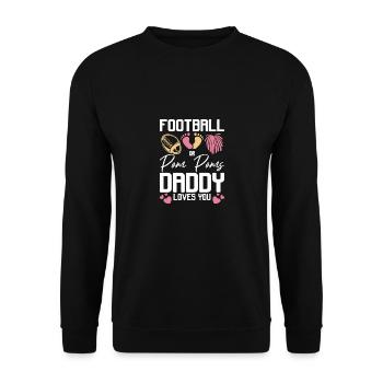 Pregnancy Football or pom poms daddy loves you - Unisex Sweatshirt - black - Front - Alina (178cm) & Michal (187cm)
