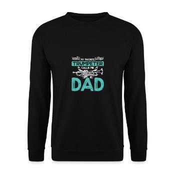 Trumpeters My favorite trumpeter calls me dad - Unisex Sweatshirt - black - Front - Alina (178cm) & Michal (187cm)