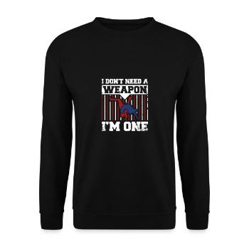 I don't need a weapon I'm one Sambo - Unisex Sweatshirt - black - Front - Alina (178cm) & Michal (187cm)