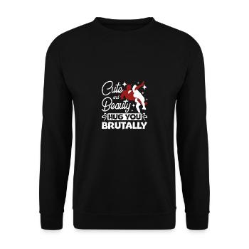 Cute and beauty hug you brutally Sambo girl - Unisex Sweatshirt - black - Front - Alina (178cm) & Michal (187cm)