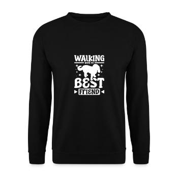 Marcher avec mon meilleur ami cockapoo - Sweat-shirt Unisexe - noir - Devant - Alina (178cm) & Michal (187cm)