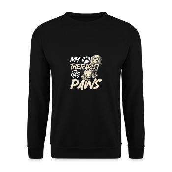 Mon thérapeute a des pattes cockapoo - Sweat-shirt Unisexe - noir - Devant - Alina (178cm) & Michal (187cm)