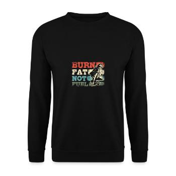 Le skateboard brûle les graisses et non le carburant - Sweat-shirt Unisexe - noir - Devant - Alina (178cm) & Michal (187cm)