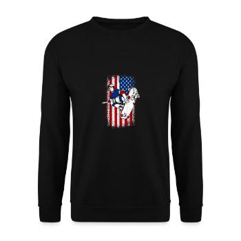 Usa american flag patriotic Skateboarding - Unisex Pullover - Schwarz - Vorne - Alina (178cm) & Michal (187cm)