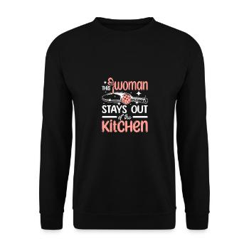 This woman stays out of the kitchen Pickleball - Unisex Sweatshirt - black - Front - Alina (178cm) & Michal (187cm)