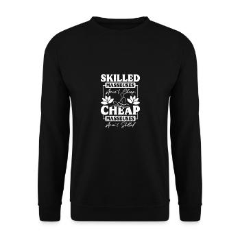 Les massothérapeutes qualifiés ne sont pas bon marché - Sweat-shirt Unisexe - noir - Devant - Alina (178cm) & Michal (187cm)