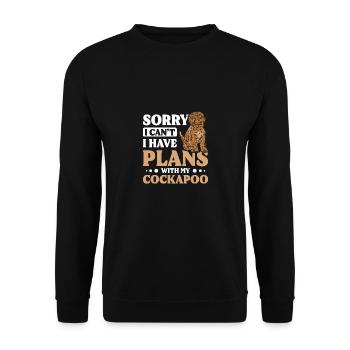 Désolé je ne peux pas j’ai des plans avec mon cockapoo - Sweat-shirt Unisexe - noir - Devant - Alina (178cm) & Michal (187cm)