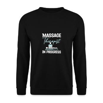 Massage therapist in progress - Unisex Sweatshirt - black - Front - Alina (178cm) & Michal (187cm)
