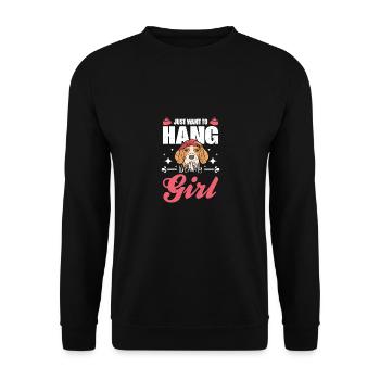 Just want to hang with my beagle girl - Unisex Sweatshirt - black - Front - Alina (178cm) & Michal (187cm)