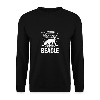 The best therapist is my beagle - Unisex Sweatshirt - black - Front - Alina (178cm) & Michal (187cm)